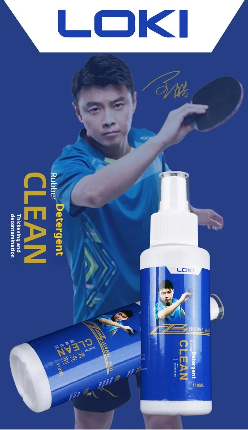 110ml table tennis rubber cleaning agent bottle with sponge applicator for paddle maintenance