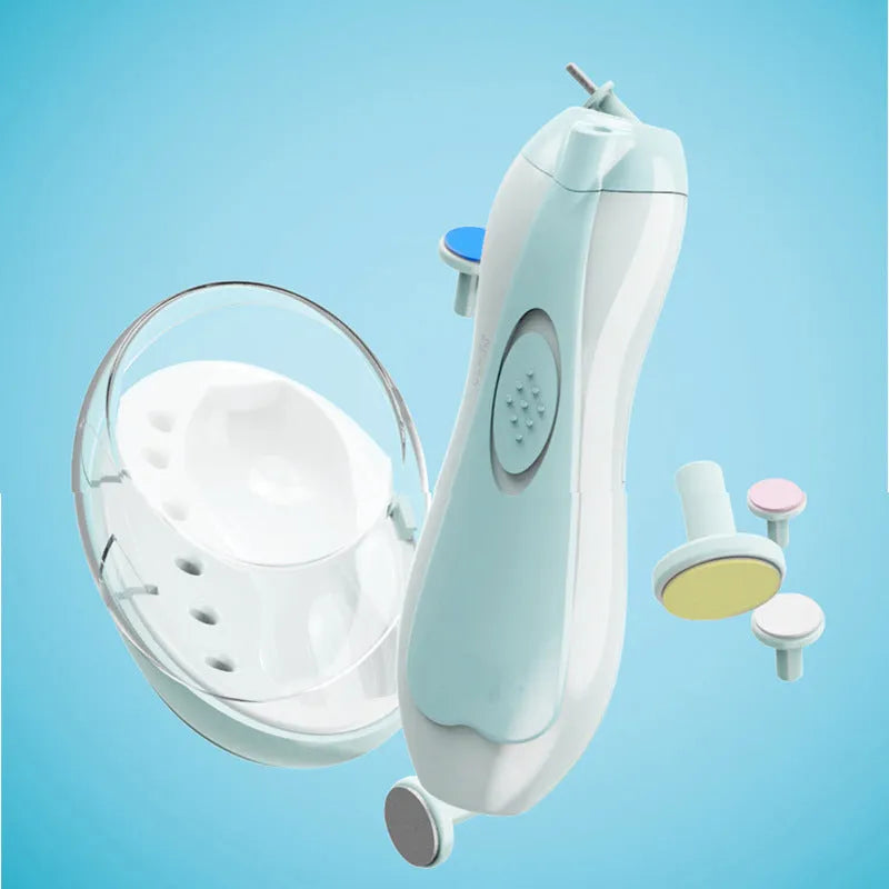 Ultra-quiet baby nail polisher with night light, four-speed settings, and ergonomic design for safe infant nail care