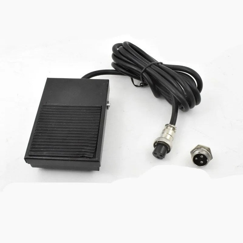 Metal foot pedal switch for welding machine with 1.8m cable and two-pin plug