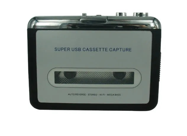 Cassette to MP3 converter with USB cable and headphones for digitising tape collections