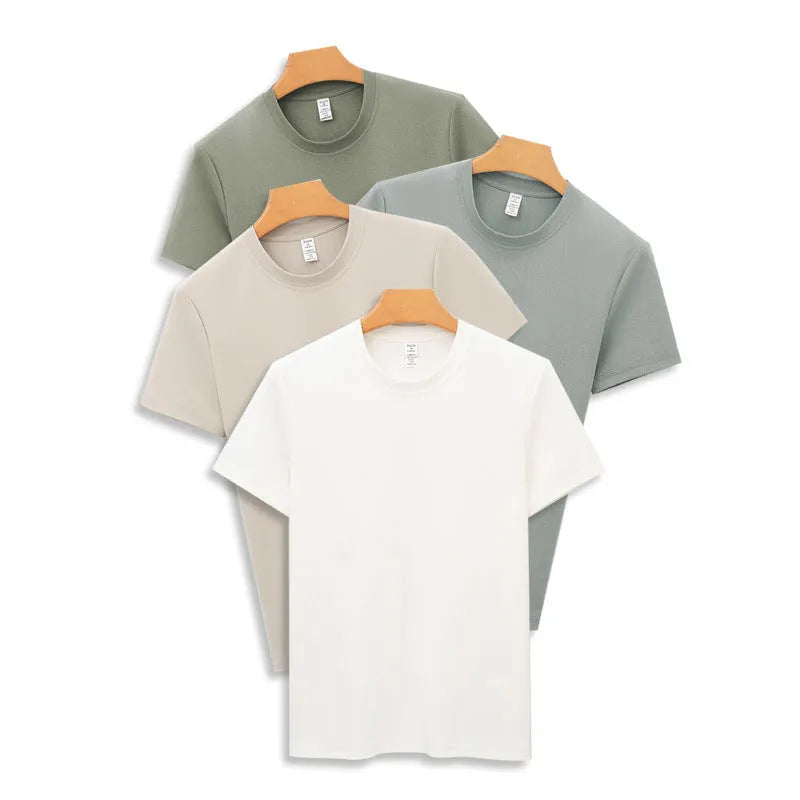 Beige short sleeve pullover with straight style and regular sleeves featuring quick-dry antibacterial fabric
