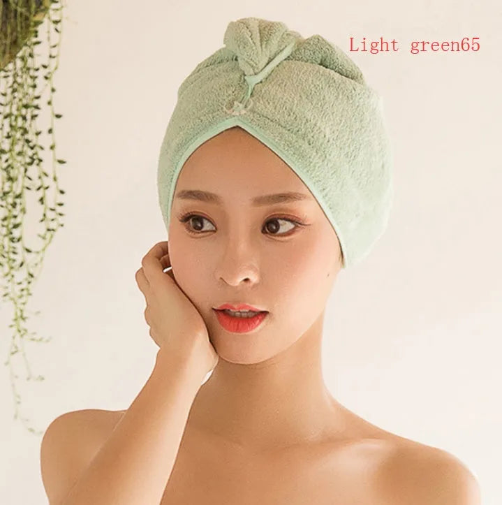 Microfiber hair dryer cap turban in assorted colours measuring 60cm by 25cm