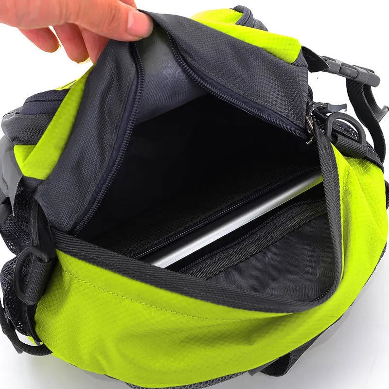 Multi function outdoor backpack, 5L nylon waist and shoulder bag, 28x8x17cm, in Black Green Orange Purple Red Rose Red Sky Blue