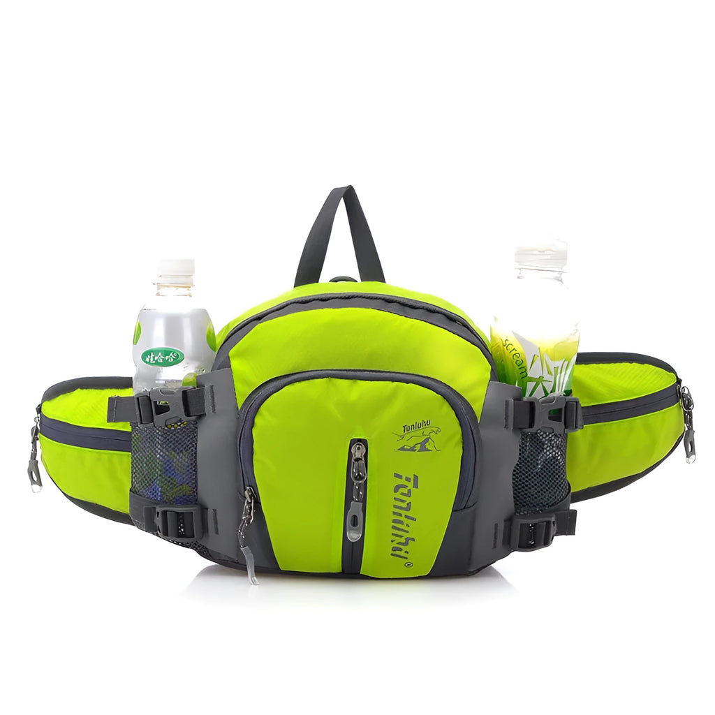 Multi function outdoor backpack, 5L nylon waist and shoulder bag, 28x8x17cm, in Black Green Orange Purple Red Rose Red Sky Blue