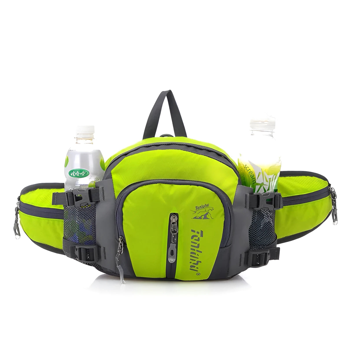 Multi function outdoor backpack, 5L nylon waist and shoulder bag, 28x8x17cm, in Black Green Orange Purple Red Rose Red Sky Blue