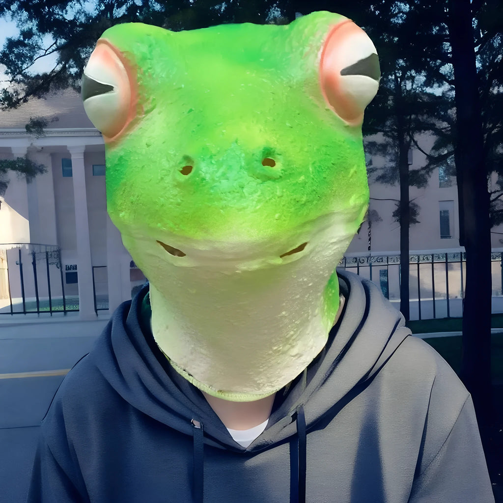 Red-eyed frog latex mask, Halloween animal headgear for DIY costume and party use