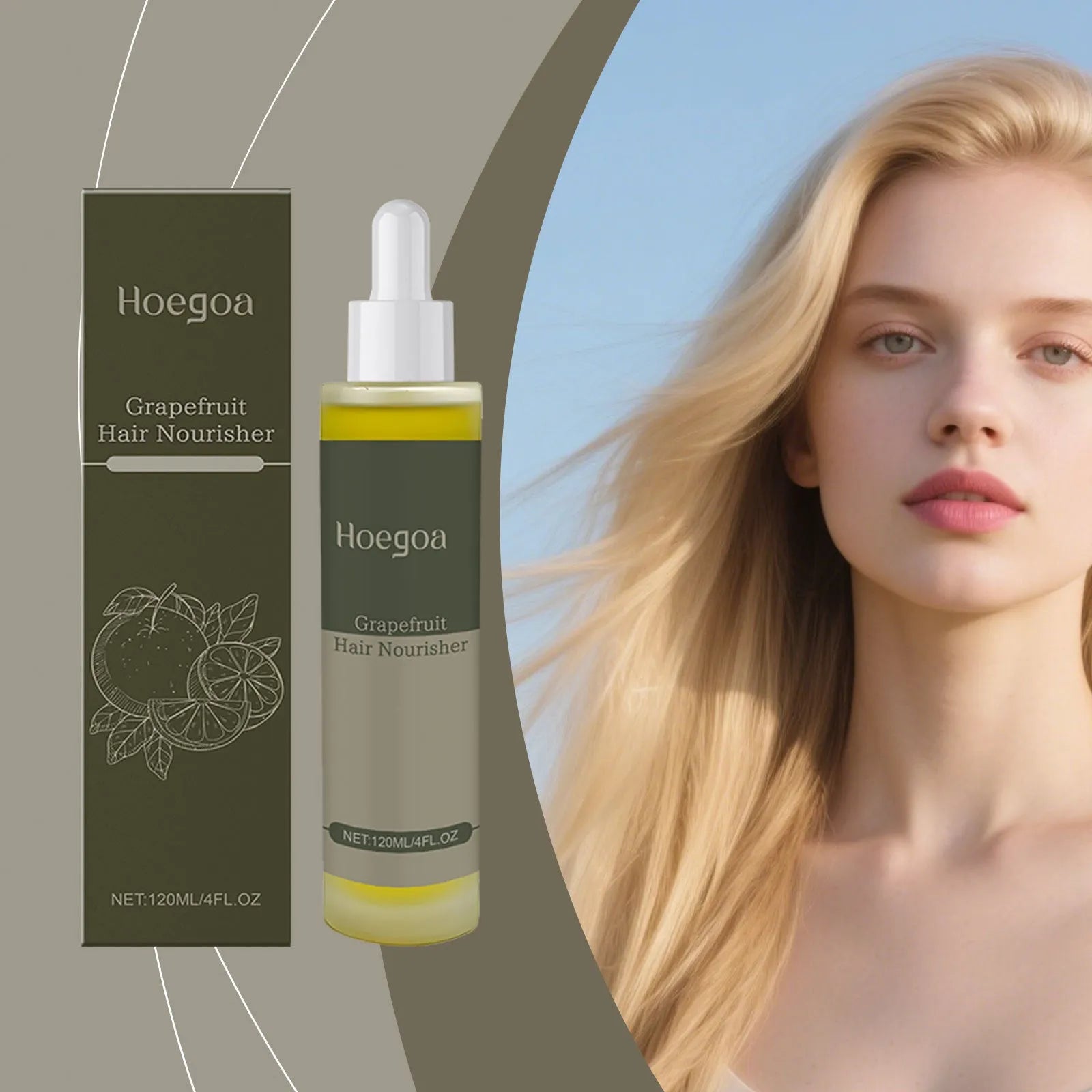 Grapefruit Hair Conditioner bottle with 120ml capacity, showing natural oil ingredients for hair hydration