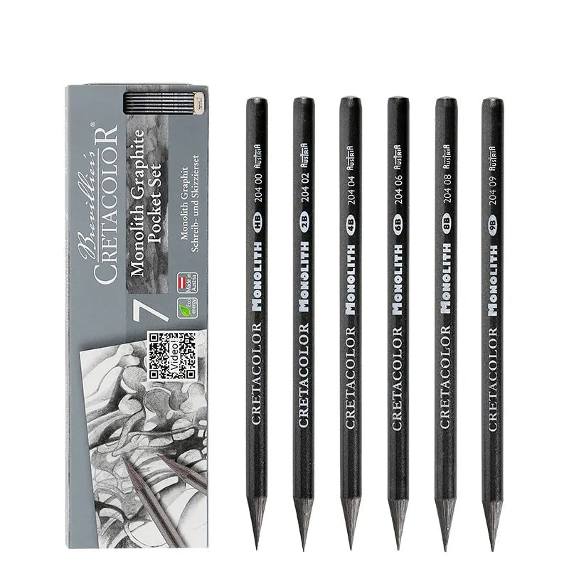A single wood-free graphite sketching pencil, 146mm long, shown against paper.