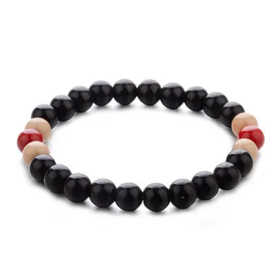 Natural lava stone beaded bracelet with adjustable closure for essential oil aromatherapy