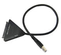 Black USB 3.0 to SATA 7+15 pin adapter cable with separate power supply line for hard drives