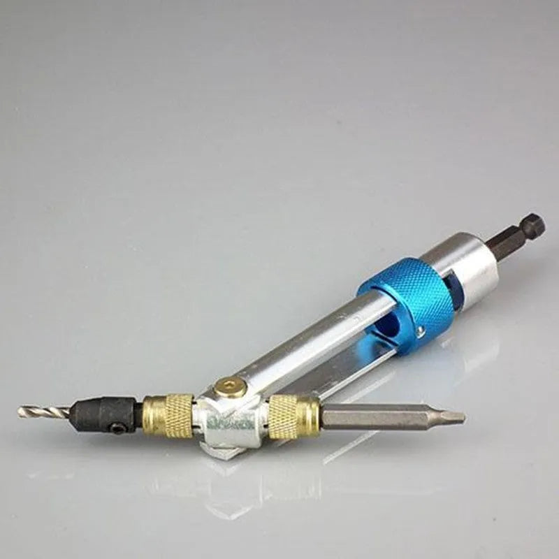 Half Time Drill Driver Set with swivel head, 18 bits including Phillips and flathead, on a workbench