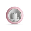 Cute cat LED night light, 79 x 79 x 33 mm, USB rechargeable, dual sensor, magnetic, lanyard, bracket, Pink White Yellow
