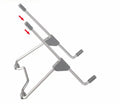 Grey adjustable aluminium alloy stand holding mobile phone at 12cm height