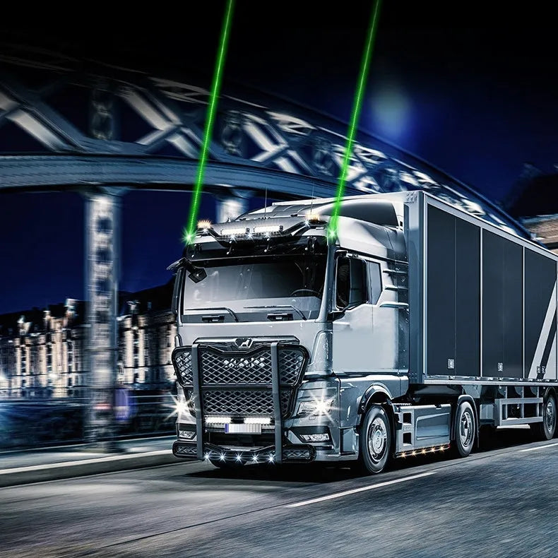 Remote-controlled black car strobe light for anti-collision warning in rain and fog weather.