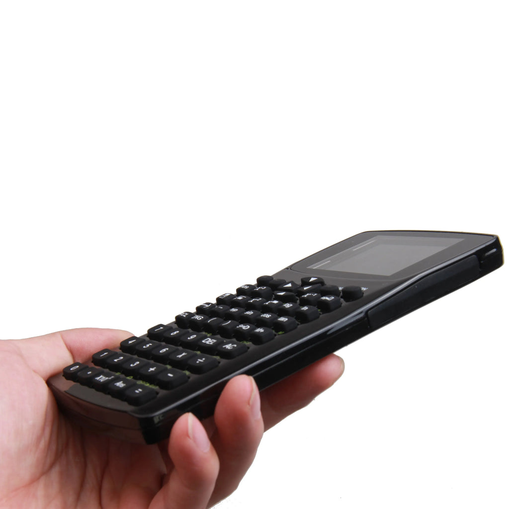 Black multifunctional e-book reader with 2.8cm colour screen showing multiple language options
