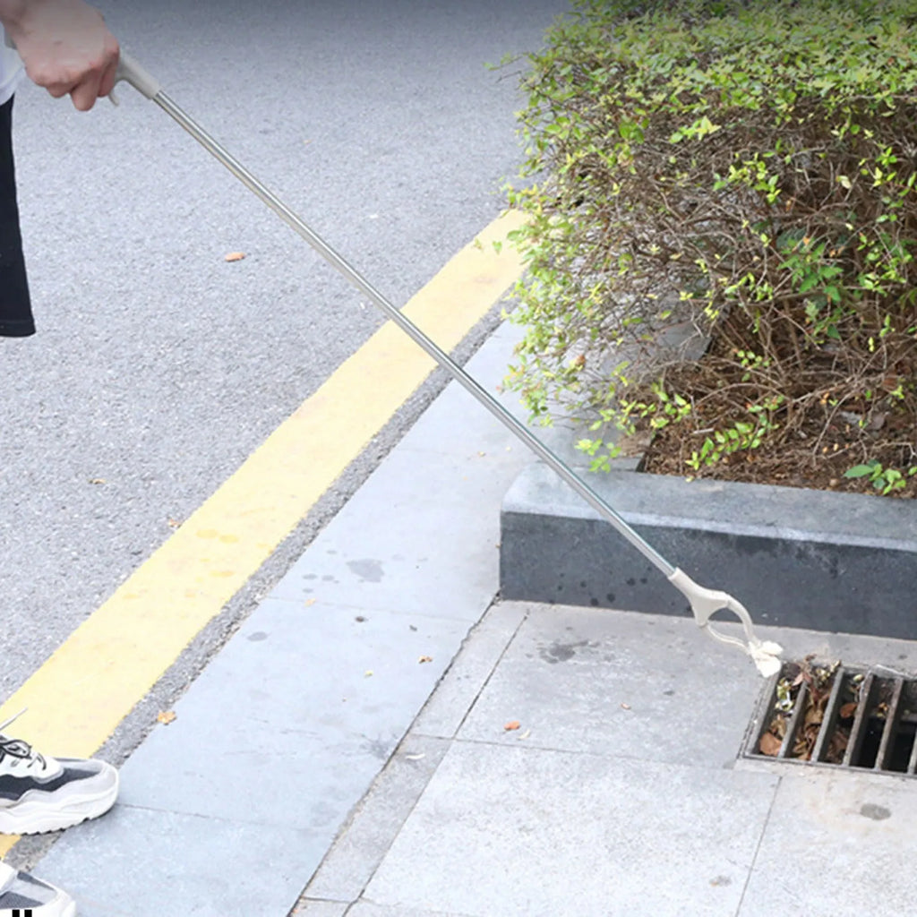 40 cm stainless steel bending-free pliers with push-type handle for one-handed garbage collection