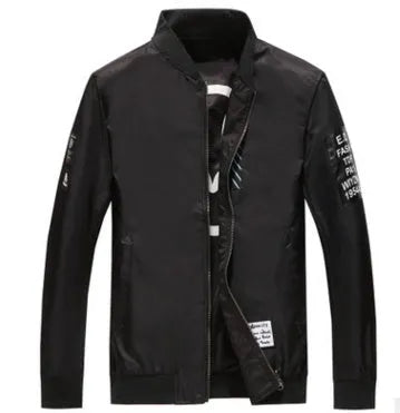 Men's reversible flight jacket showing stripe pattern, available in three colours and six sizes for autumn and winter