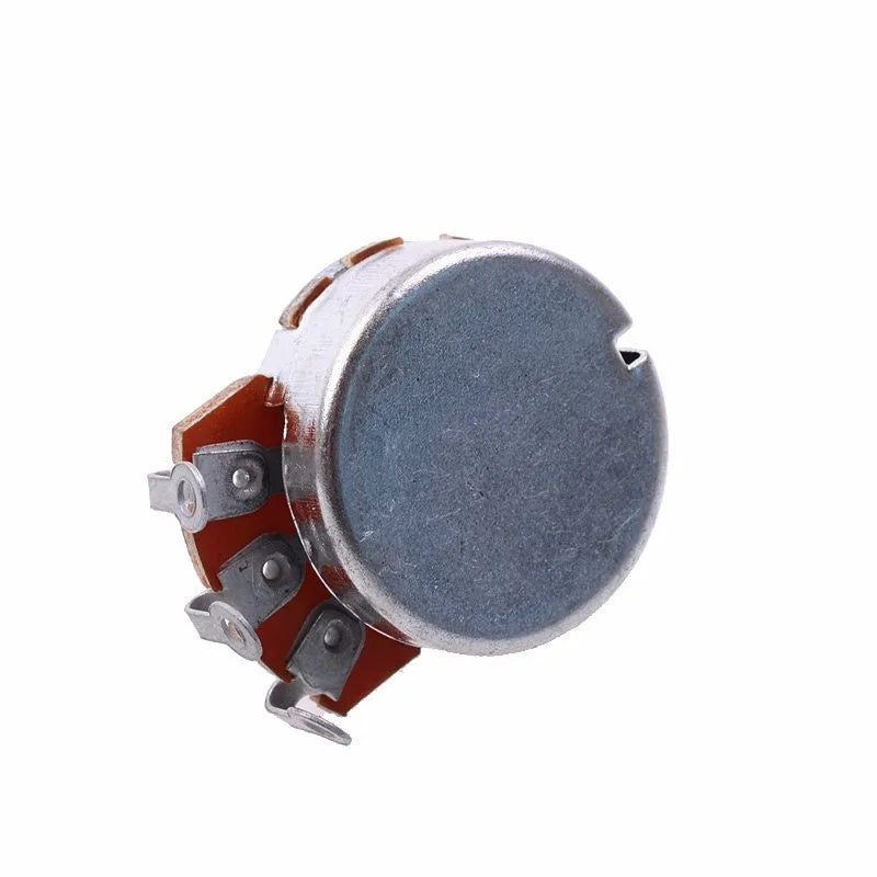 Silver metal electric guitar potentiometer knob for 6mm shaft, shown isolated.