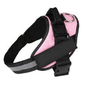 Adjustable nylon dog harness vest with reflective strips and a handle in a selection of colours.