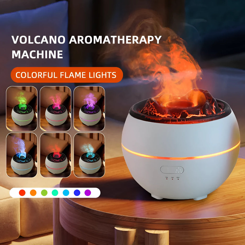 White crack style ultrasonic aromatherapy diffuser and humidifier with mechanical controls and round design