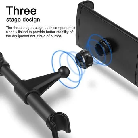 Black universal car phone holder for rear seat base snap-in tablet mount
