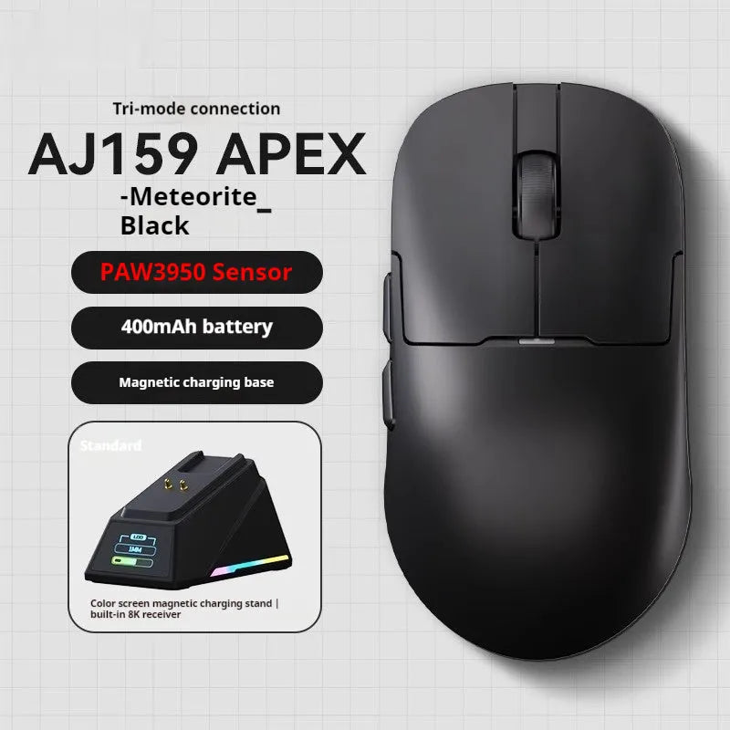 AJ159 gaming mouse in Yunfeng White colour with compact design and Teflon foot patches