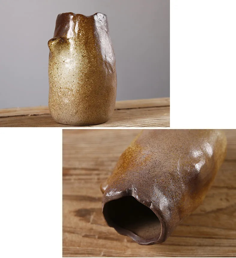 Small glazed pottery vase in Japanese miscellaneous style, ornament format, colours A to F available