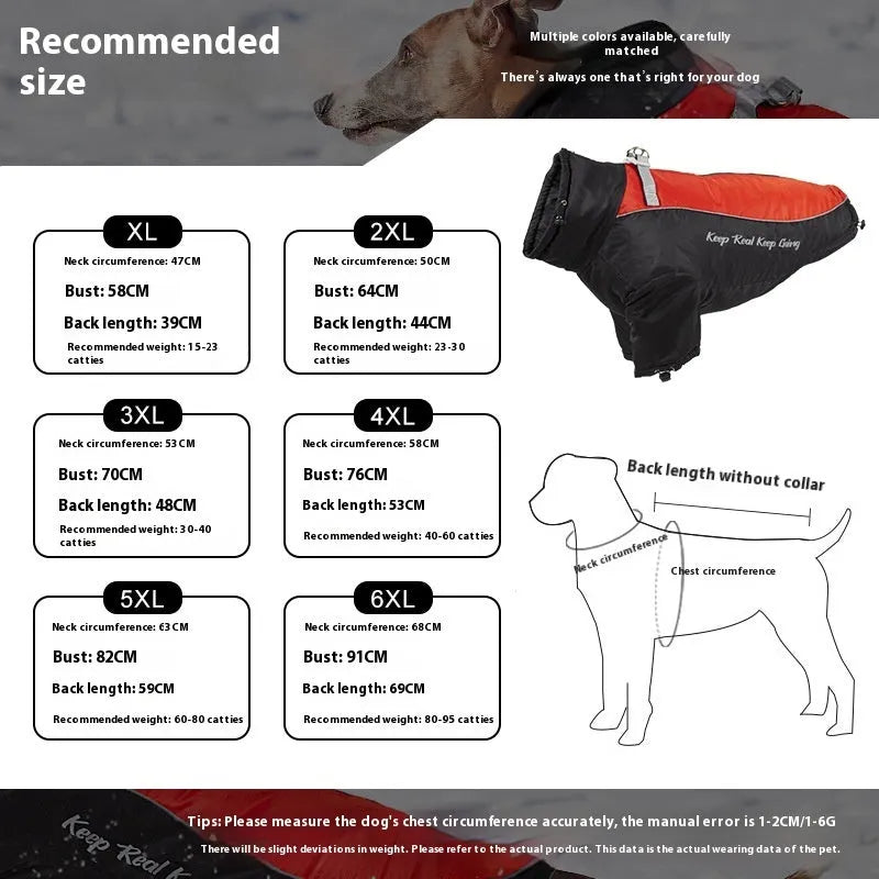 Polar fleece liner dog jacket in multiple colours for sizes XL through 6XL