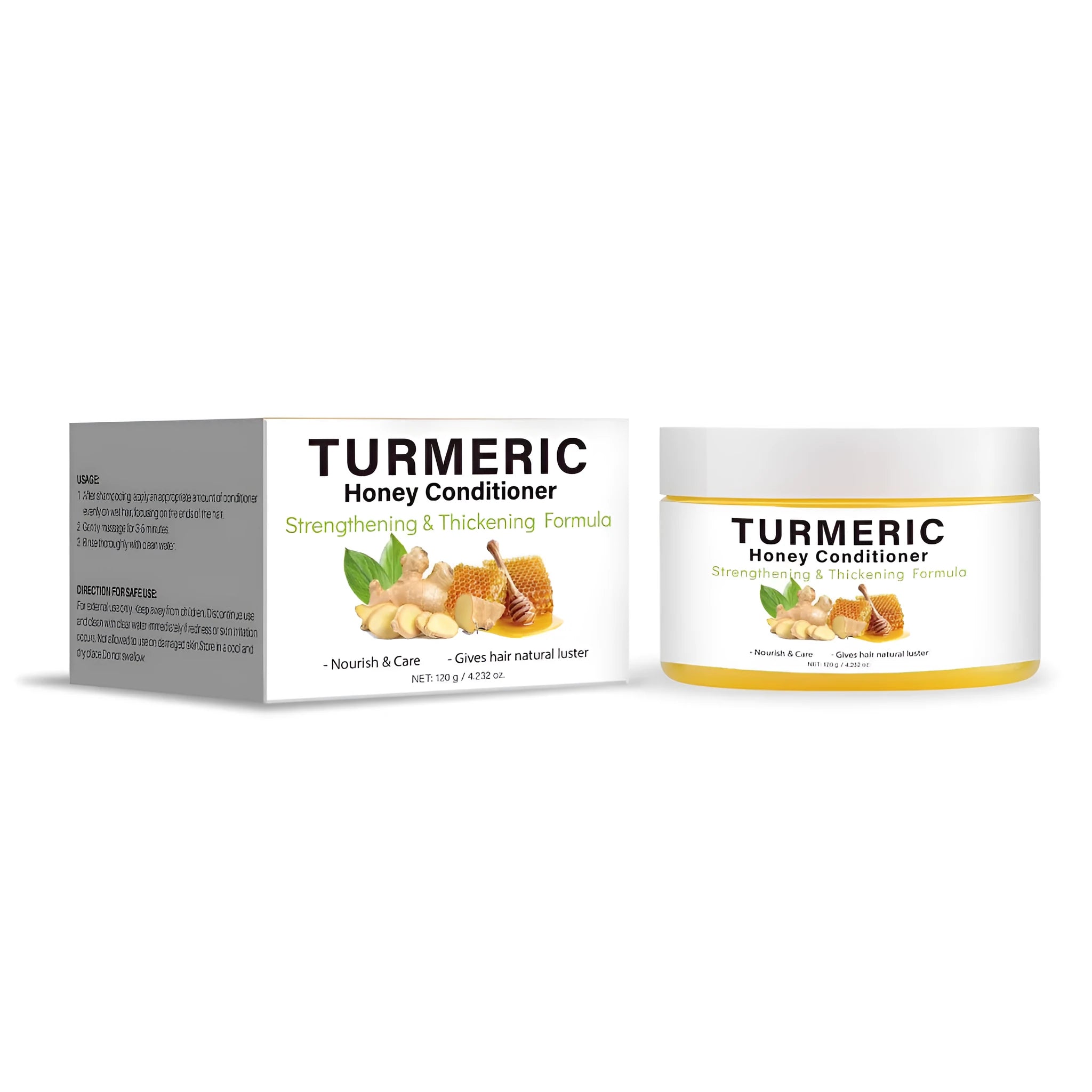 Turmeric Honey Conditioner in a 120g pot for leave-in hair treatment