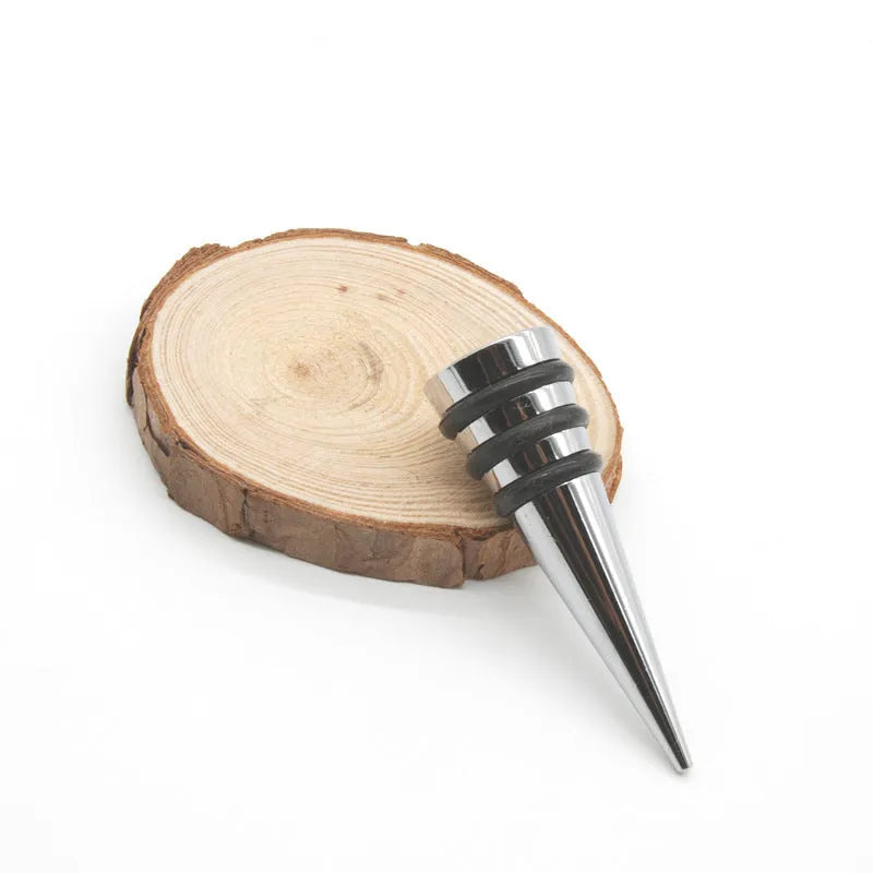 Silver zinc alloy threaded wine stopper with M8 M10 screw threads
