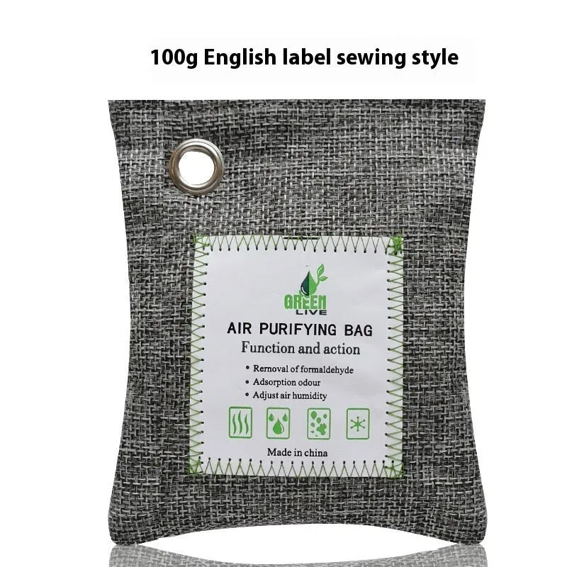 Bamboo charcoal air purification bags in sewing style for formaldehyde removal and odour control