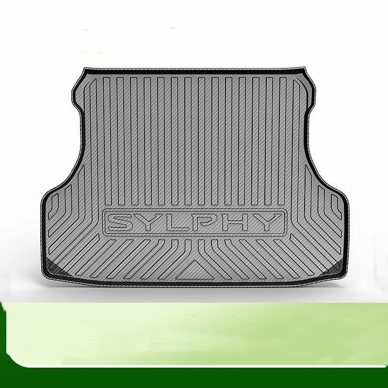 Black carbon fibre pattern TPE car boot liner for vehicle trunk protection