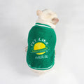 Green cotton dog winter coat with fleece lining for large breeds sizes L to 4XL