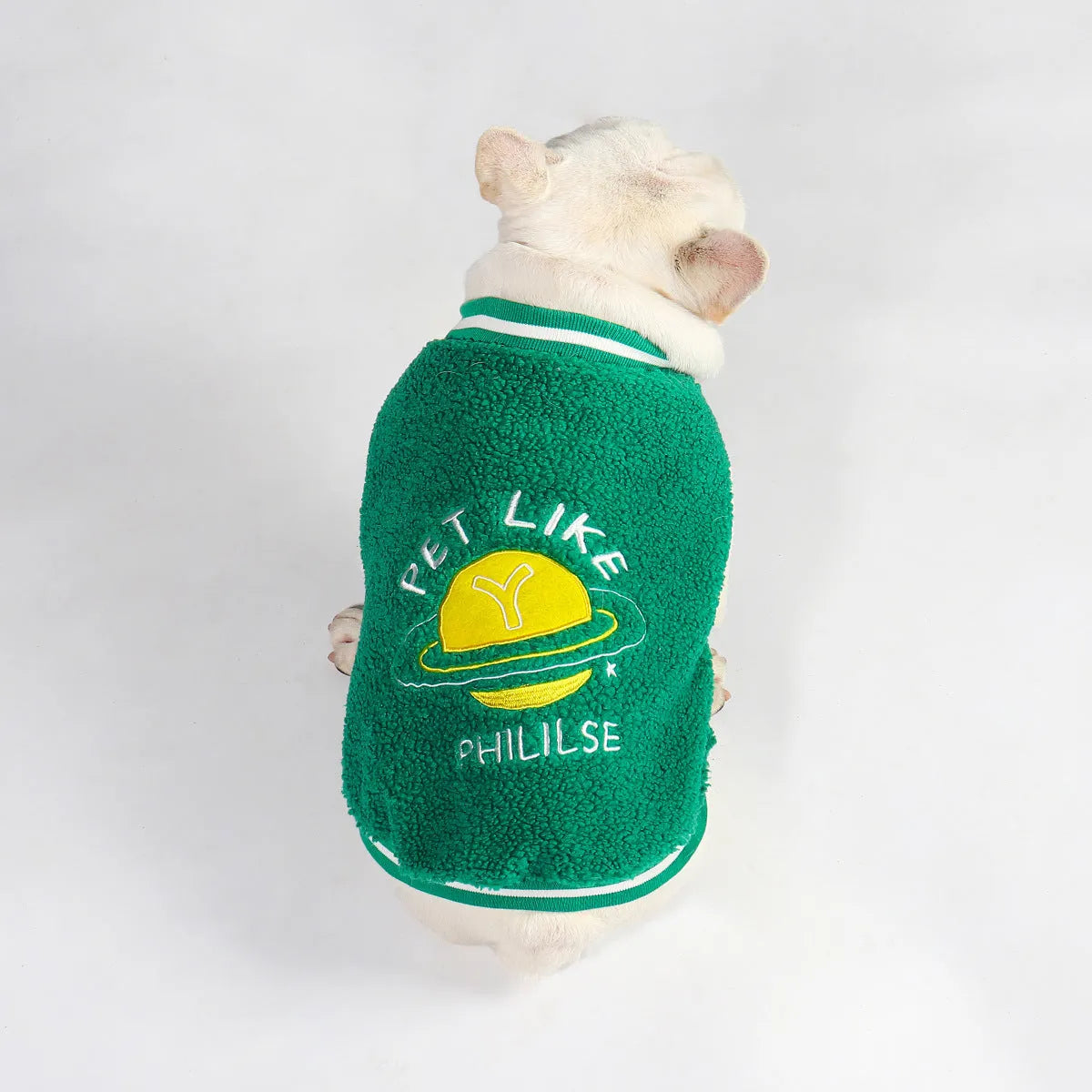 Green cotton dog winter coat with fleece lining for large breeds sizes L to 4XL