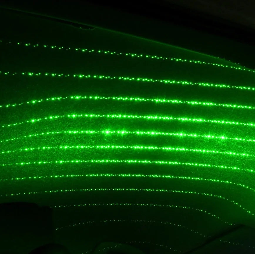 USB car star laser projection light for interior atmosphere, 5V-12V, in blue green purple red and mix colour options