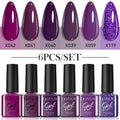 UV gel nail polish set with 20 glitter colours in 7ml bottles