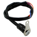 Black stainless steel motorcycle switch with double flash function and illuminated light ring for 7mm panel installation