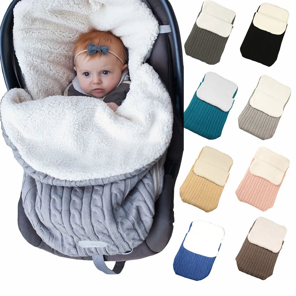 38x68cm baby stroller sleeping bag with cotton wool filling and lamb cashmere lining in beige colour