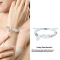 Hand-woven sterling silver couple bracelet with animal tassel decorative elements