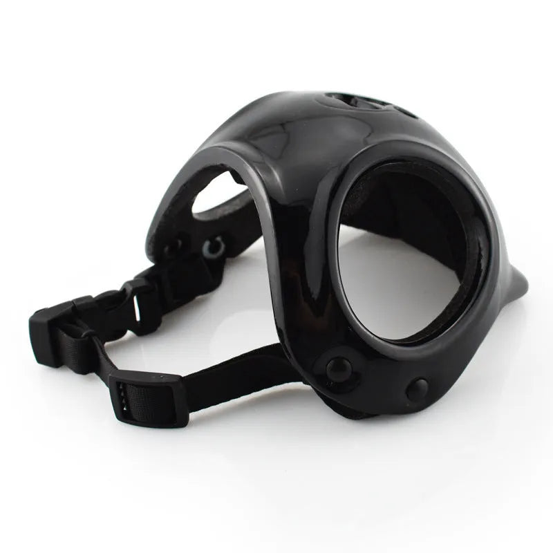 Plastic safety helmet for small to medium sized dogs in black colour