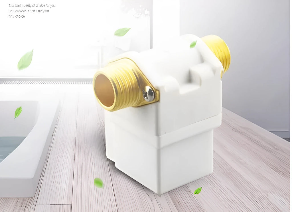 A04 DC12V water solenoid valve, normally closed pilot type, 4-point external screw, plastic body, copper joint