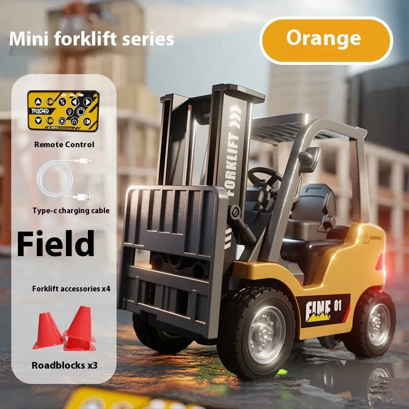 1:64 scale alloy forklift with Bluetooth connectivity, four accessories, three obstacles, remote controller