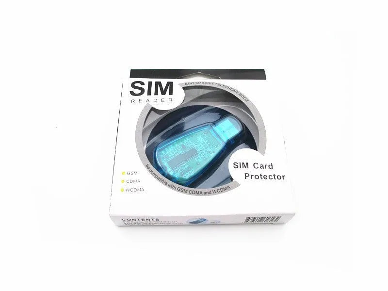 Blue USB 2.0 external SIM card reader for mobile phones with data backup and editing functions
