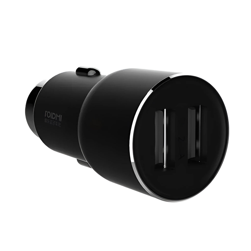 Black Ruimi 3S Bluetooth car charger with USB port for charging phones and tablets.