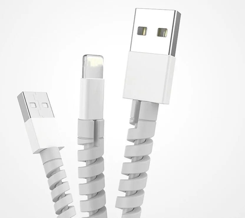 Plastic charging cable protector in assorted colours, measuring 3.5cm long.