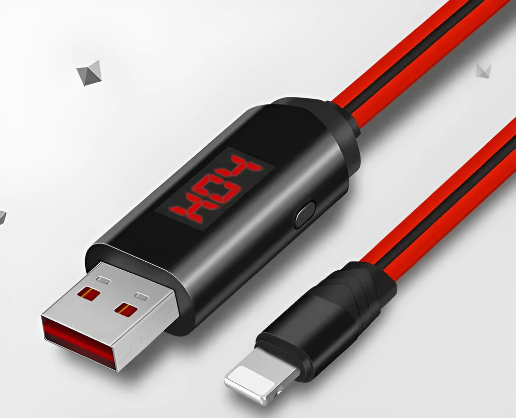 1m fast charging data cable with Micro USB, 8PIN, and Type-C options in red or white