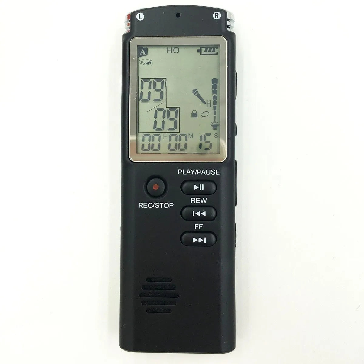 Original USB Professional Voice Recorder with compact design, external microphone, and display showing 1536 Kbps bit rate