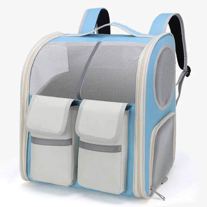 Canvas pet trolley bag with pull rod for pets up to 7.50kg in yellow, blue, or black