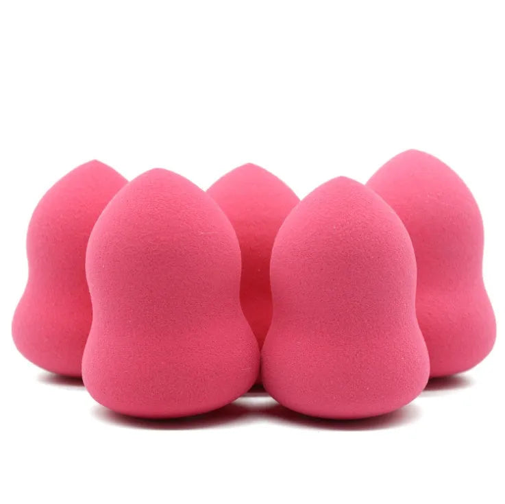 Pink hydrophilic non-latex makeup sponge measuring 4x4x5.6 cm with soft Q elastic texture for foundation application.