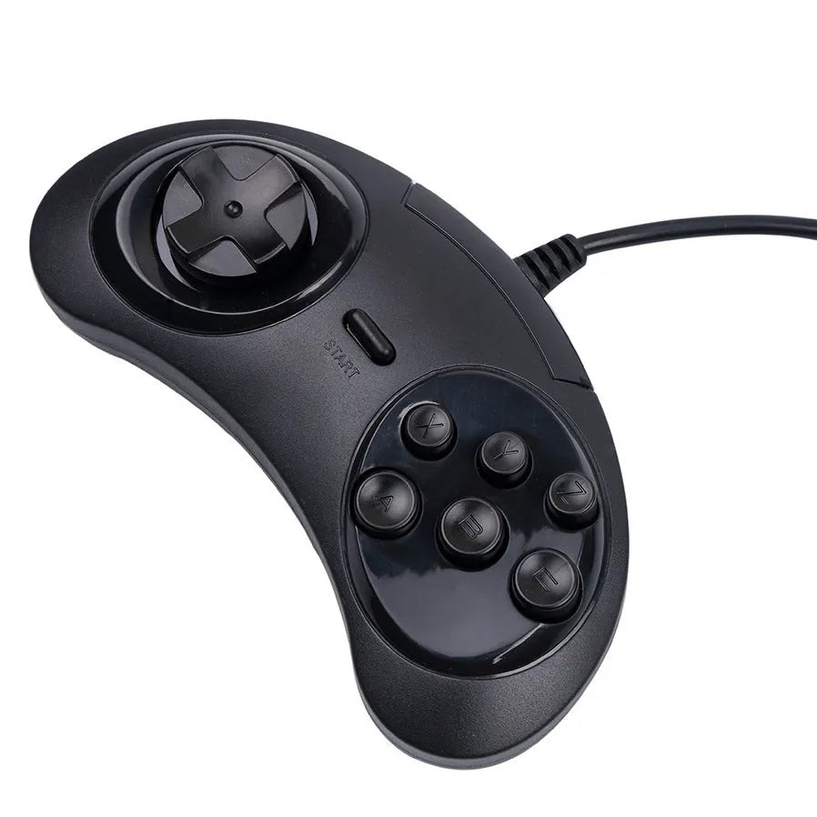 Black Sega USB PC game controller with 1.8-metre cable showing 15.5cm width